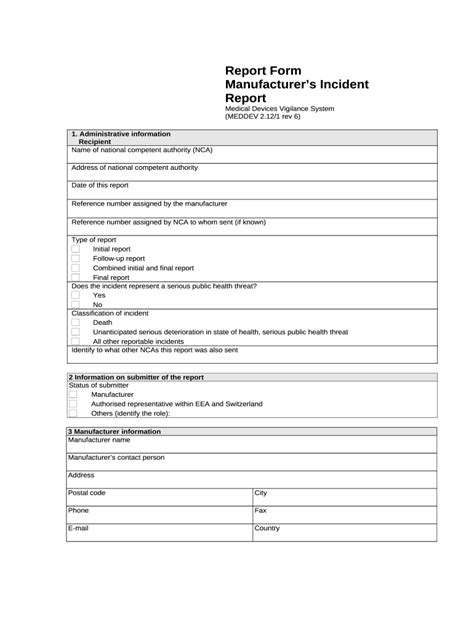 Revised Manufacturer Incident Reporting form and new Vigilance。